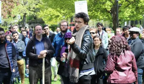 Chicago graduate employees protesting