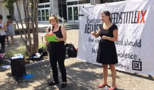 Weingarten at Title IX rally