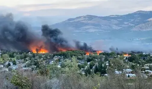 wildfire raging in California