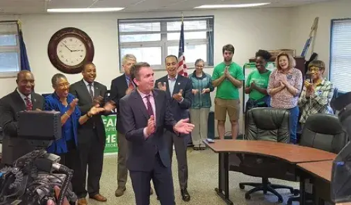 Ralph Northam with AFT members