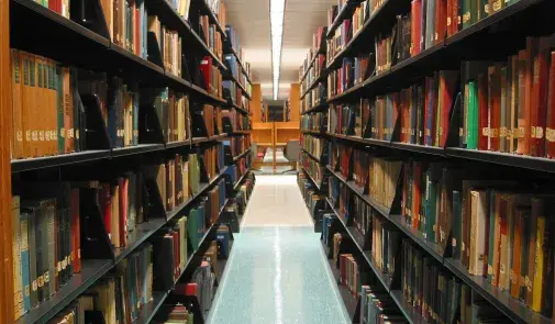 Photo of library stacks