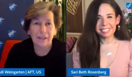 randi weingarten and sari beth rosenburg on telephone town hall jan 2021