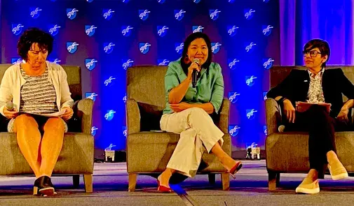 Photo of speakers from left, Mary Kunesh, My-Linh Thai and Jessica González.