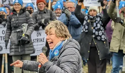 Randi Weingarten supporting strike