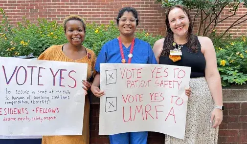 Residents and fellows at the University of Maryland Medical Center voted to form a union, the University of Maryland Residents and Fellows Alliance, which will be affiliated with AFT Maryland.