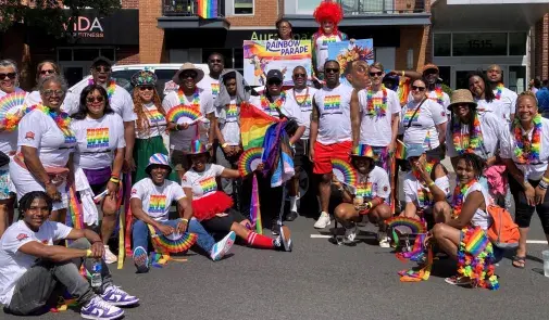 Washington Teachers' Union members celebrate at D.C.'s Pride parade.