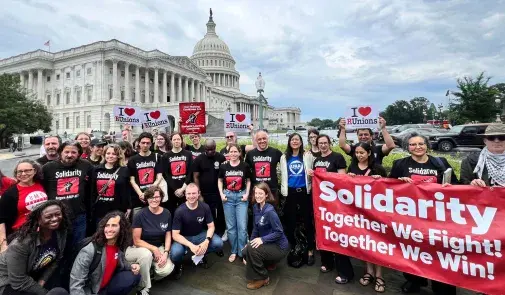 AFT members came to Washington, D.C. to speak out for free speech on campus.