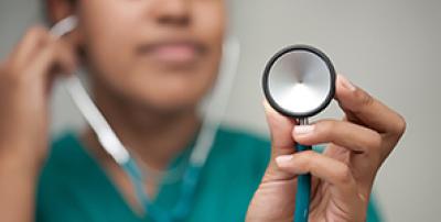 Healthcare worker with stethescope