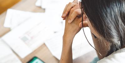 woman paying bills