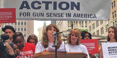 Abbey Clements speaking at a Moms Demand Action event