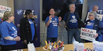 AFT and NEA leaders and members at a GOTV event