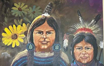 Many murals adorn the walls of Turtle Mountain public schools.